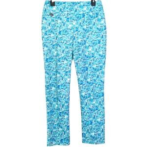 Lisette L Montreal Pull-On Pants Size 6 Blue Abstract Slim